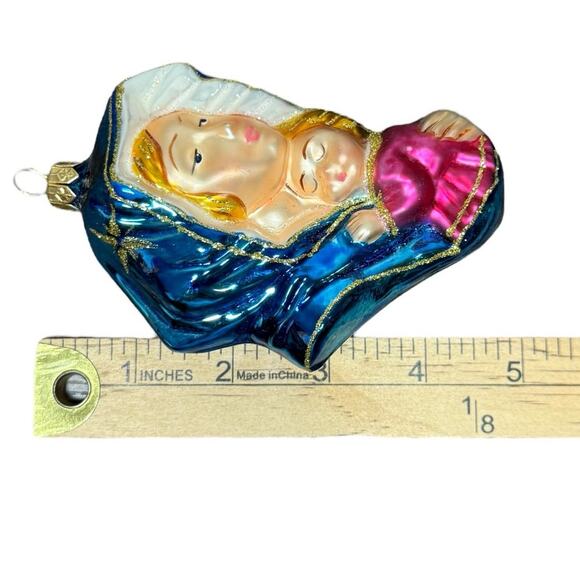 Komozja Family Polish Glass Ornament Holy Mother Mary Baby‎ Jesus Christmas 5" - Picture 8 of 10